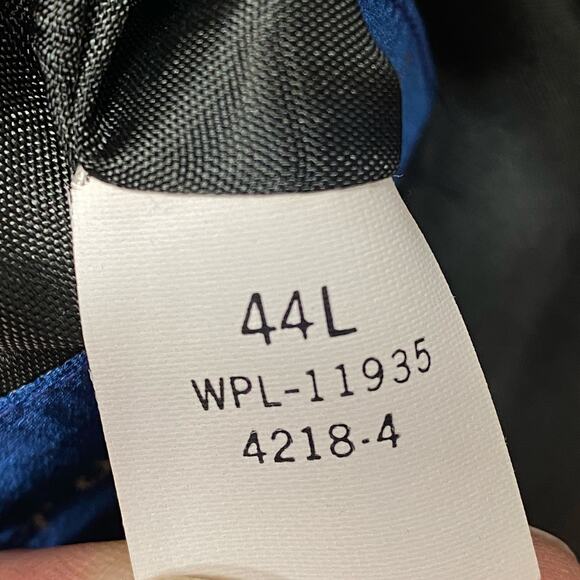 Towncraft 100% Shetland Wool Gray Herringbone Men 44L Blazer 2 Button Sport Coat - Picture 5 of 11